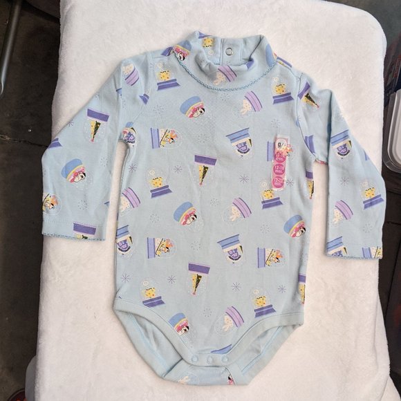 Gymboree Cute Blue Turtleneck Onesie with Snow Globe Pattern - 12-18 Months - Picture 1 of 15